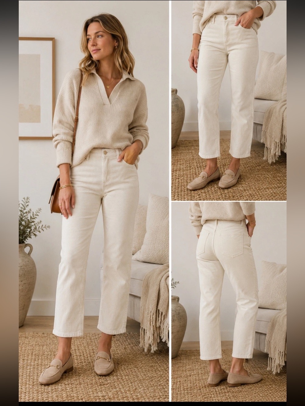 Kut from the kloth Kelsey ankle  pants Women’s Size 6 Ivory Corduroy